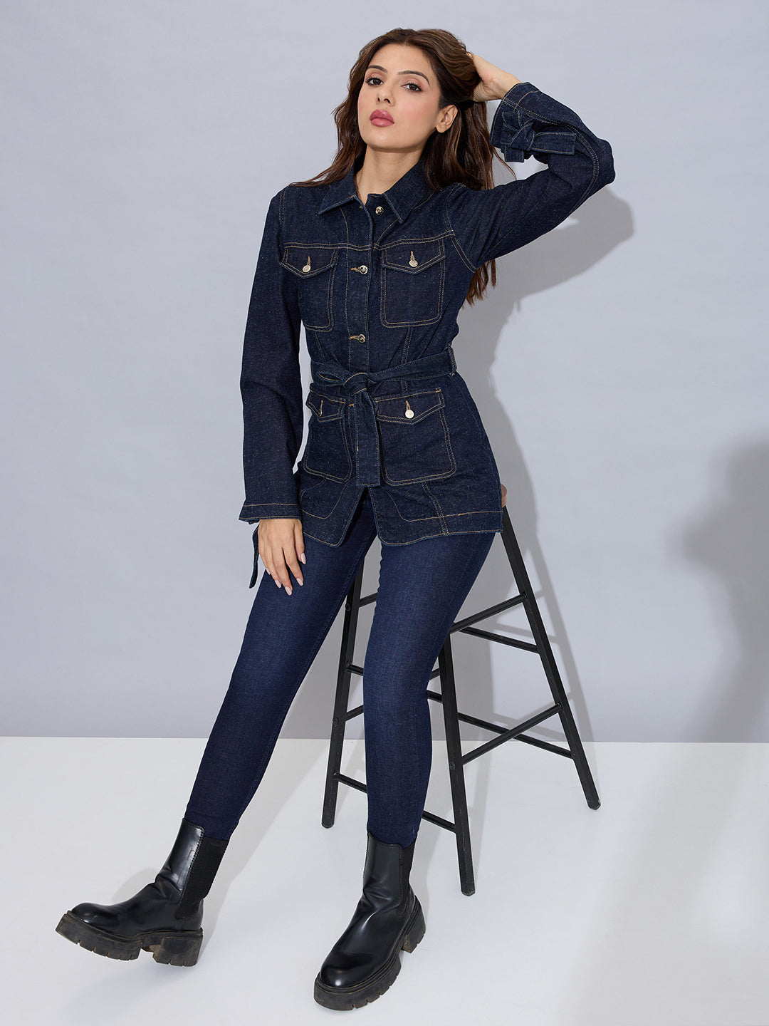 Cityscape Denim Overcoat