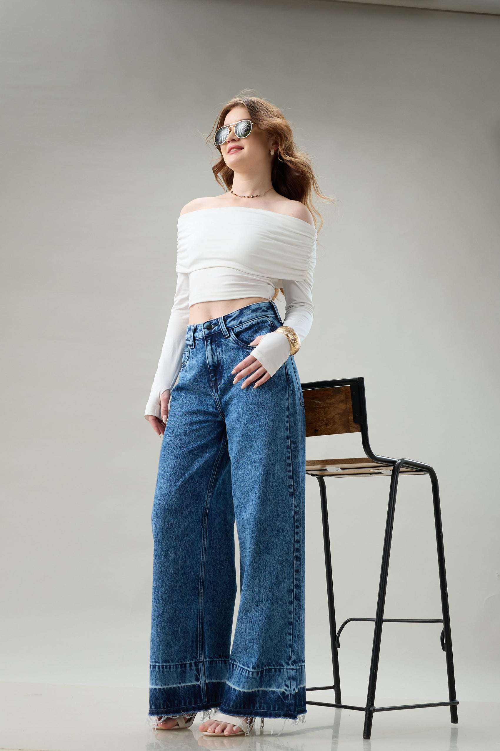 Retro Wave Wide-Leg Jeans