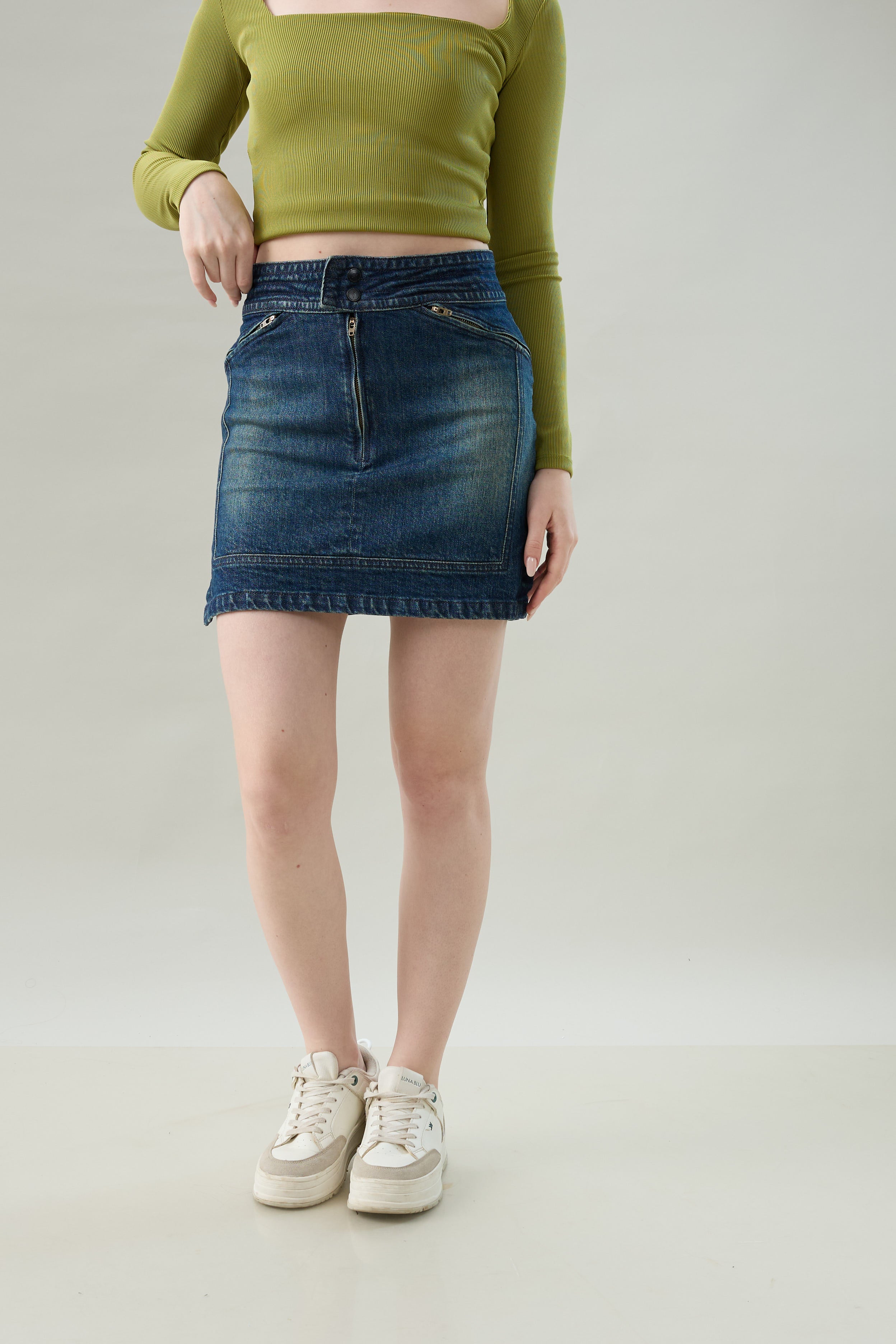 Urban Edge Denim Mini Skirt