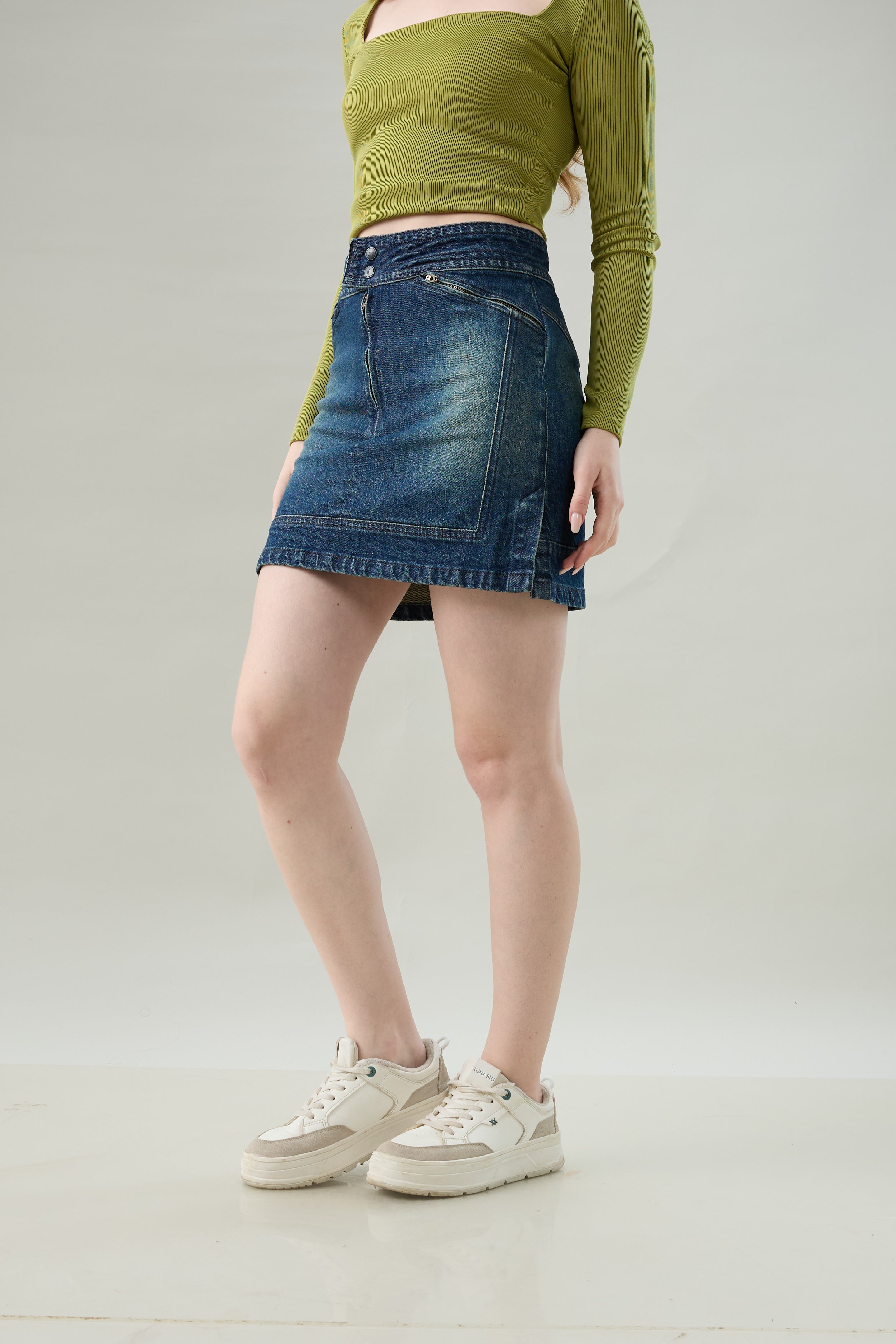 Urban Edge Denim Mini Skirt
