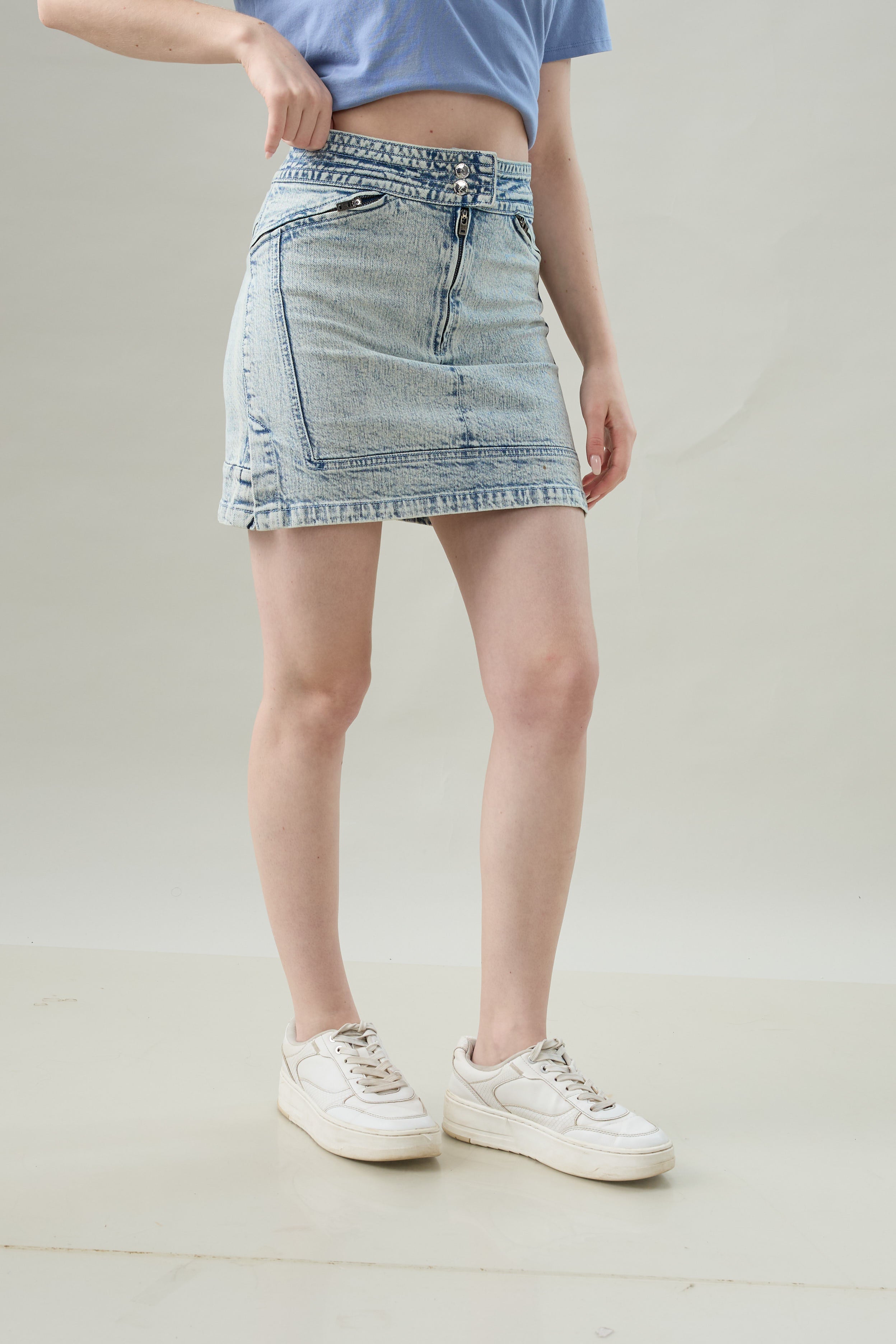 Urban Edge Denim Mini Skirt