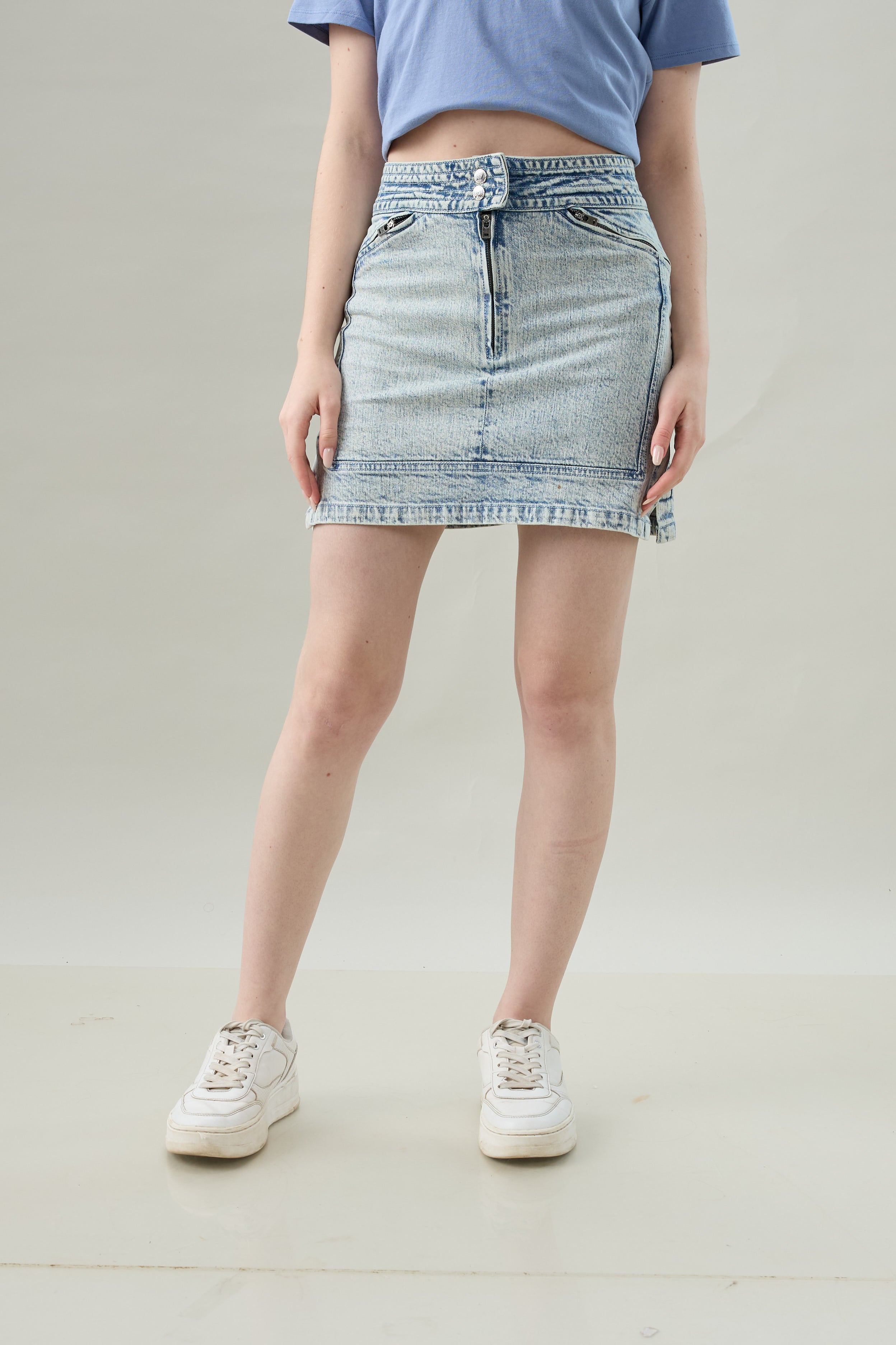 Urban Edge Denim Mini Skirt