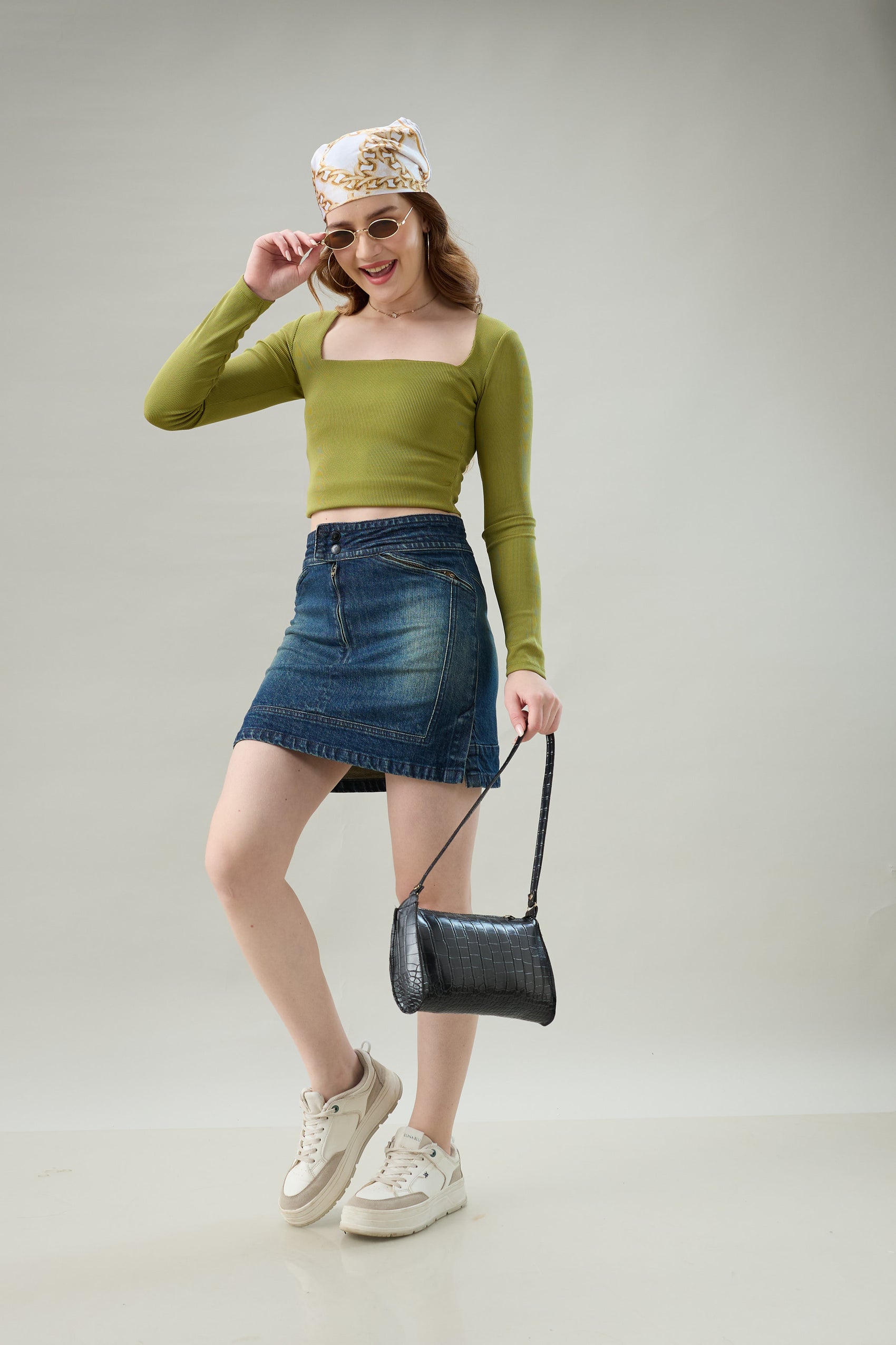 Urban Edge Denim Mini Skirt
